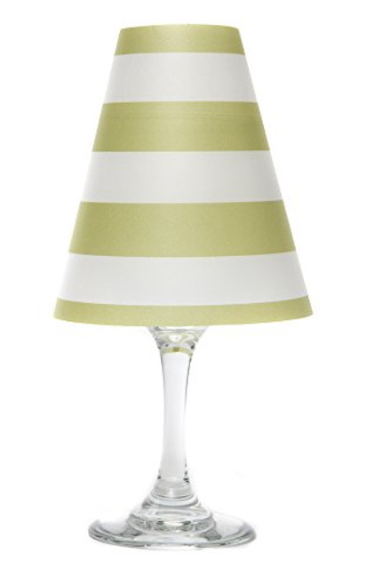di Potter WS334 Nantucket Stripe Paper White Wine Glass Shade, Oasis Green (Pack of 12)