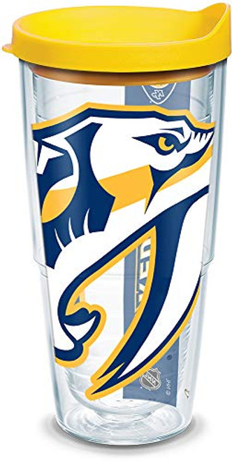 Tervis 1105333 NHL Nashville Predators Colossal Tumbler with Wrap and Yellow Lid 24oz, Clear Tervis 1105333 NHL Nashville Predators Colossal Tumbler with Wrap and Yellow Lid 24oz, Clear