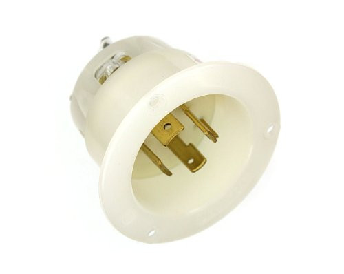Leviton 2465 20 Amp, 347/600 Volt- 3PY, Flanged Inlet Locking Receptacle, Industrial Grade, Non-Grounding, White Leviton 2465 20 Amp, 347/600 Volt- 3PY, Flanged Inlet Locking Receptacle, Industrial Grade, Non-Grounding, White