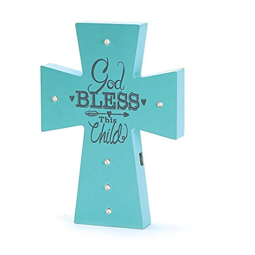 Dicksons God Bless This Child Cross Night Light, Blue