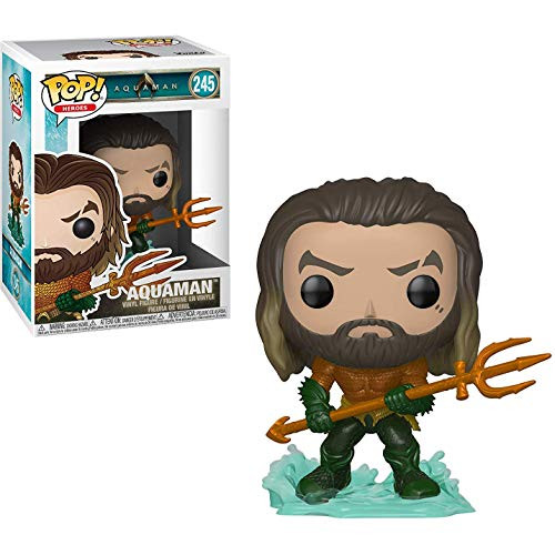 Funko Aquaman: Aquaman x POP! Heroes Vinyl Figure & 1 PET Plastic Graphical Protector Bundle [#245 / 31177 - B]
