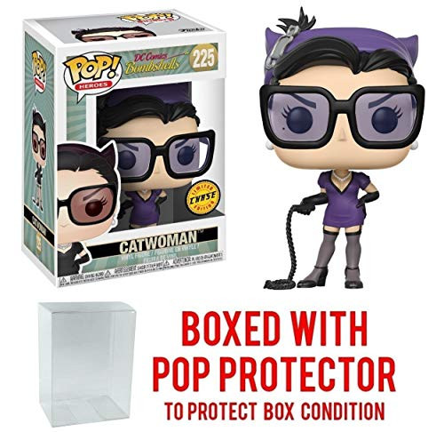 Funko Pop! Heroes: DC Bombshells - Catwoman Limited Edition CHASE Purple Outfit Variant Vinyl Figure (Bundled with Pop BOX PROTECTOR CASE)