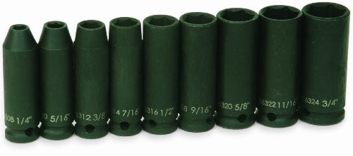 Williams 36904 9-Piece 3/8-Inch Drive Deep 6 Point Impact Socket Set