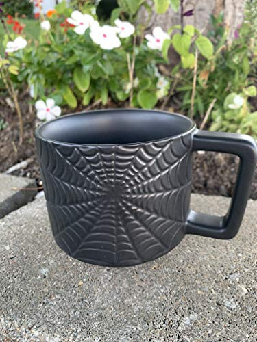 2019 Starbucks Halloween Limited Edition Webb Black Tonal Ceramic Coffee Mug Cup, 12Fl Oz