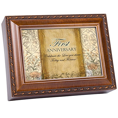 Cottage Garden First Anniversary Woodgrain Rope Trim Jewelry Music Box Plays Unchained Melody Cottage Garden First Anniversary Woodgrain Rope Trim Jewelry Music Box Plays Unchained Melody