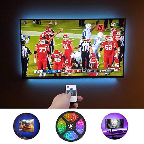 LED Light Strip,Gskeys TV Backlight Led Strip Lights with Remote for 40"-65" HDTV USB Powered TV Backlights Kit for TV Back Decor with 18 Colors and 20 Dynamic Modes Colors Changing Light Remote