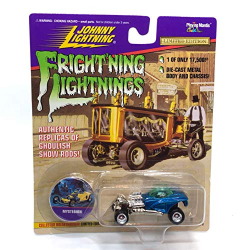 Johnny Lightning The Mysterion (Blue) Fright'ning Lightnings Series 2 Limited Edition 1996 Playing Mantis 1:64 Scale Authentic Replicas of Ghoulish Show Rods Die Cast Vehicle (1 of only 17,500)