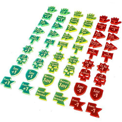 LITKO Buffs & Debuffs Token Set Compatible with AoS 1st & 2nd Edition, Multi-Color (54)
