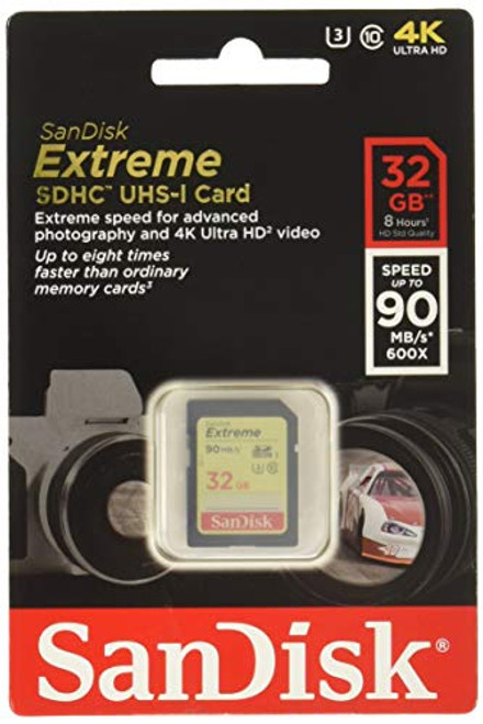 SanDisk Extreme 32GB SDHC UHS-I Card (SDSDXNE-032G-GNCIN) [Old Version]