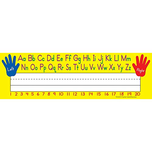 Teacher Created Resources TCR4019BN Left/Right Alphabet Flat Name Plates, 3.5" x 11.5", 36 Per Pack, 5 Packs