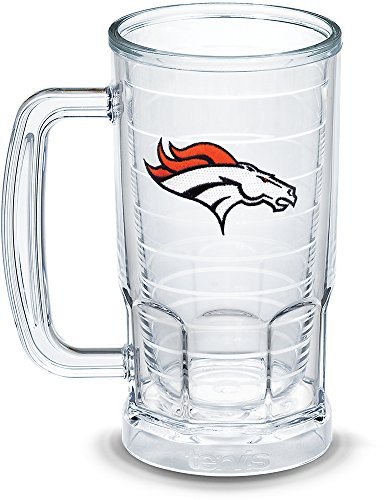 Tervis 1303310 NFL Denver Broncos Primary Logo Insulated Tumbler with Emblem, 16 oz Beer Mug, Clear