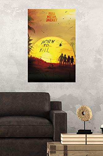 Trends International Full Metal Jacket-Sunset Clip Wall Poster, 22.375" x 34", Premium Poster & Clip Bundle