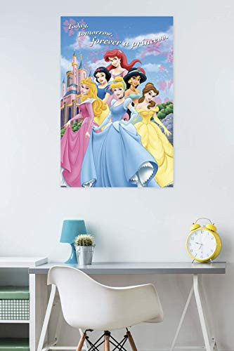 Trends International Disney Princess-Castle Clip Wall Poster, 22.375" x 34", Premium Poster & Clip Bundle