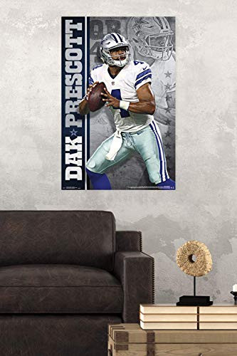 Trends International Dallas Cowboys-Dak Prescott Clip Wall Poster, 22.375" x 34", Premium Poster & Clip Bundle