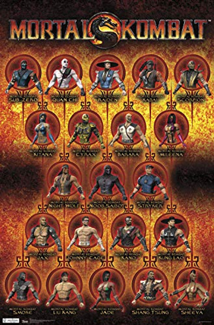 Trends International Mortal Kombat-Grid Clip Wall Poster, 22.375" x 34", Premium Poster & Clip Bundle Trends International Mortal Kombat-Grid Clip Wall Poster, 22.375" x 34", Premium Poster & Clip Bundle