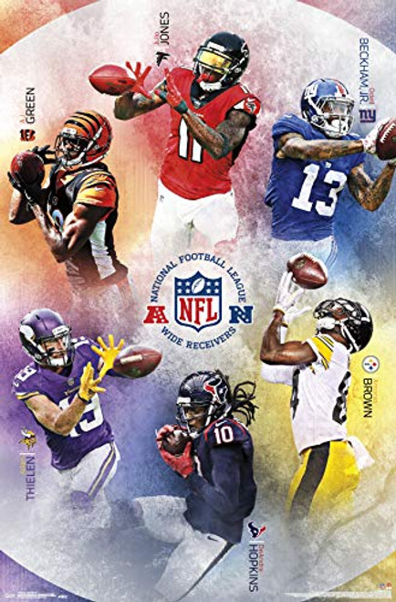 Trends International NFL-Receivers Clip Wall Poster, 22.375" x 34", Premium Poster & Clip Bundle