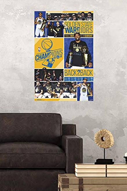 Trends International 2018 NBA Finals-Celebration Clip Wall Poster, 22.375" x 34", Premium Poster & Clip Bundle