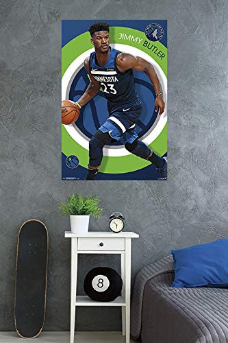 Trends International Minnesota Timberwolves-Jimmy Butler Clip Wall Poster, 22.375" x 34", Premium Poster & Clip Bundle