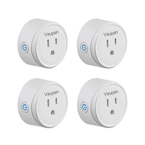 Smart Plug, Vaupan WiFi Mini Switch Socket Smart Outlet Works with Alexa, Google Home & IFTTT, Voice APP Remote Control Your Devices, No Hub Required, ETL & FCC Certified, White (4 Pack)