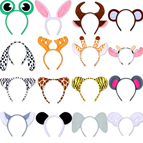 16 Piece Animal Jungle Safari Headbands Zoo Cartoon Plush Animal Ear Hairbands Costume Set Animal Hair Hoop for Kid Halloween Christmas Animal Cosplay Birthday Theme Party Supply Stage Performance 16 Piece Animal Jungle Safari Headbands Zoo Cartoon Plush Animal Ear Hairbands Costume Set Animal Hair Hoop for Kid Halloween Christmas Animal Cosplay Birthday Theme Party Supply Stage Performance