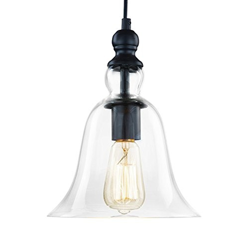 CLAXY Ecopower 1 Light Vintage Hanging Big Bell Glass Shade