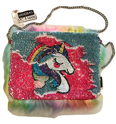 Fashion Angels Faux Fur & Magic Sequin Rainbow Reveal Bag