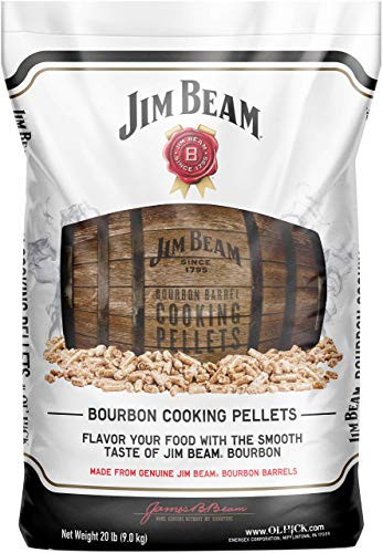 Jim Beam Bourbon Barrel Cooking Pellets (20 lb Bag) - BBQ Pellets for Pellet Grills Made from Genuine Jim Beam Bourbon Barrels