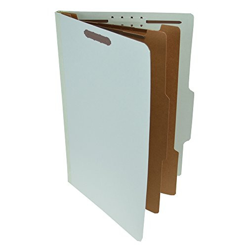 Pressboard Classification Partition Folder, 2 Dividers, 2-Inch Expansion, 2/5 Cut Tab, Pale Green, Legal Size, Box of 15