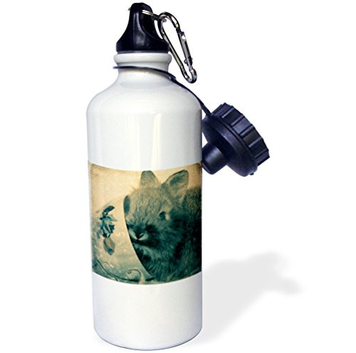 3dRose wb_11408_1 Lionhead Bunny and Teacup Digital Art by Angel and spot - Sports Water Bottle, 21 oz, White 3dRose wb_11408_1 Lionhead Bunny and Teacup Digital Art by Angel and spot - Sports Water Bottle, 21 oz, White