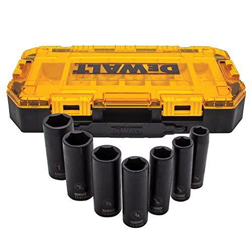 DEWALT Deep Impact Socket Set, 7-Piece, 1/2" Drive SAE (DWMT74736)