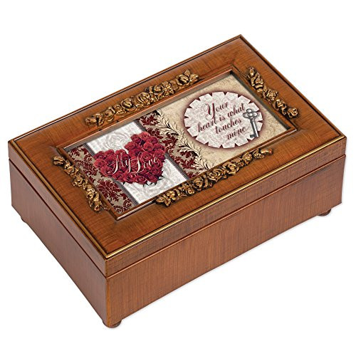 Cottage Garden My Love Your Heart Touches Mine Woodgrain Embossed Jewelry Music Box Plays Unchained Melody Cottage Garden My Love Your Heart Touches Mine Woodgrain Embossed Jewelry Music Box Plays Unchained Melody