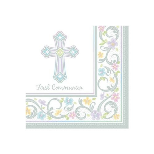 "First Communion" White Luncheon Napkins | Party Tableware, 12 pks.