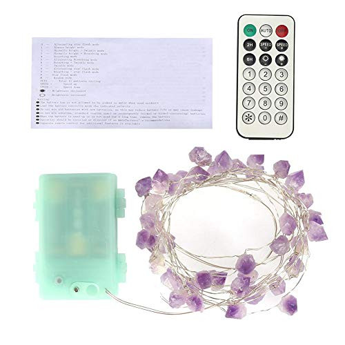 koulate Amethyst Light String, Decorative Lights Amethyst with Remote for Indoor Outdoor Tent Wedding Anniversary Birthday Decor Present Bedroom Christmas Party