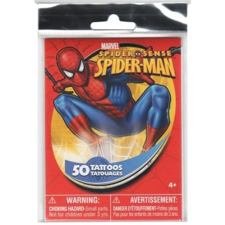 Marvel Spider-Man Party Pack of 50 Temporary Tattoos