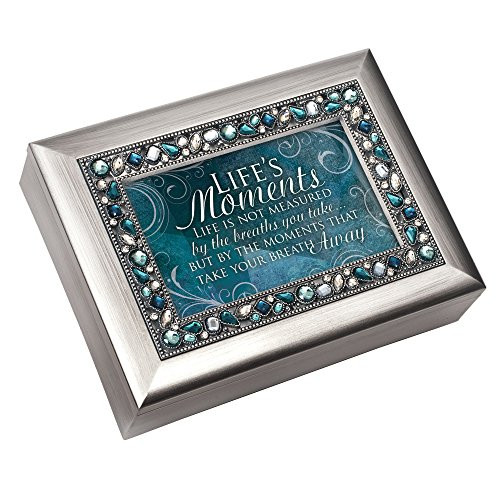 Cottage Garden Life Measured by Moments Brushed Silvertone Jewelry Music Box Plays Wonderful World Cottage Garden Life Measured by Moments Brushed Silvertone Jewelry Music Box Plays Wonderful World