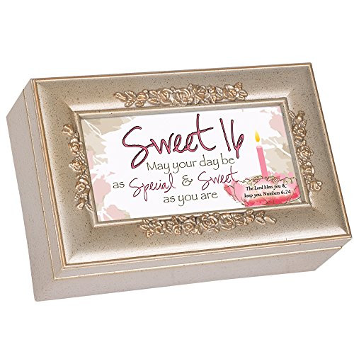 Cottage Garden Sweet Sixteen Your Day Be Special Silvertone Embossed Jewelry Music Box Plays Amazing Grace Cottage Garden Sweet Sixteen Your Day Be Special Silvertone Embossed Jewelry Music Box Plays Amazing Grace