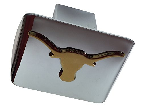 Texas Longhorns Gold Emblem on Chrome METAL Hitch Cover Texas Longhorns Gold Emblem on Chrome METAL Hitch Cover