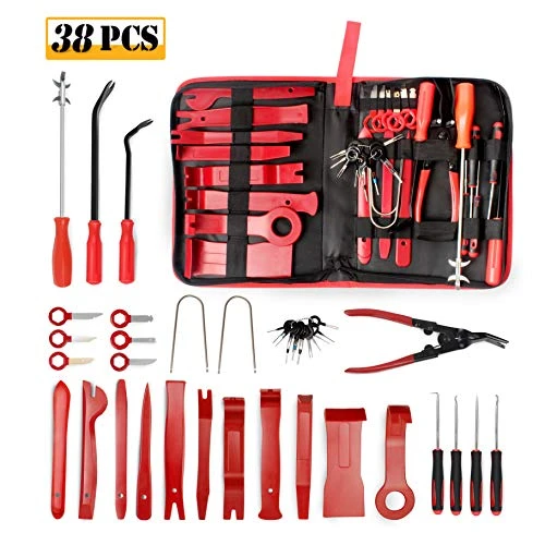 OUTON 38PCS Trim Removal Tool, Pry Kit, Car Panel Tool Radio Removal Tool Kit, Auto Clip Pliers Fastener Remover Pry Tool Kit, Car Upholstery Repair Kit, Prying Tool Kit with Storage Bag