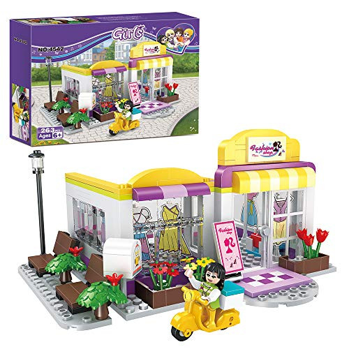 BRICK STORY Girls Building Blocks Toys Clothing Studio Shop Building Kits Construction Bricks Sets Building and Play Toy for Kids 263 Pieces 4542