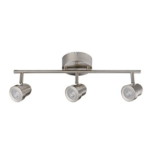Globe Electric Hunter 3-Light Integrated LED Track Lighting, Brushed Nickel Finish, Dimmable, 59020