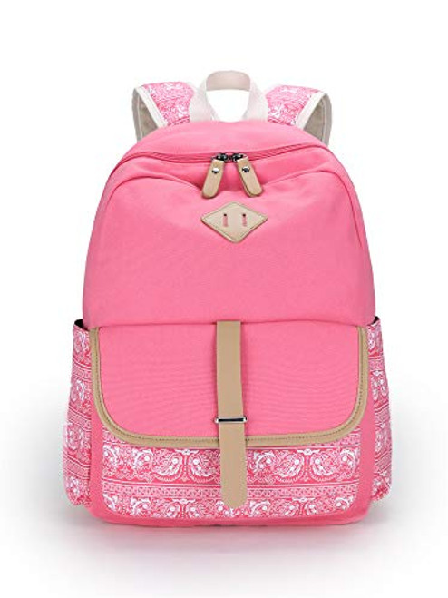 Leaper Cute Canvas Backpack for Girls School Bag Travel Daypack Pink 8812 Leaper Cute Canvas Backpack for Girls School Bag Travel Daypack Pink 8812