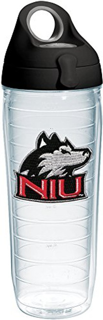 Tervis 1232150 Northern Illinois Huskies Logo Insulated Tumbler with Emblem and Black with Gray Lid 24oz Water Bottle Clear