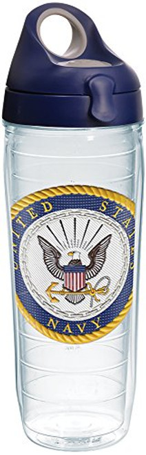 Tervis 1282377 Navy Classic Seal Flex Tumbler with Emblem and Navy with Gray Lid 24oz Water Bottle, Clear Tervis 1282377 Navy Classic Seal Flex Tumbler with Emblem and Navy with Gray Lid 24oz Water Bottle, Clear