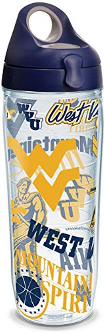 Tervis 1326801 West Virginia Mountaineers All Over Insulated Tumbler with Wrap and Navy with Gray Lid, 24oz Water Bottle, Clear Tervis 1326801 West Virginia Mountaineers All Over Insulated Tumbler with Wrap and Navy with Gray Lid, 24oz Water Bottle, Clear