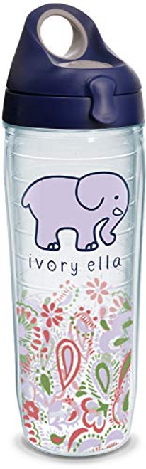 Tervis 1329289 Ivory Ella - Pretty Paisley Insulated Tumbler with Wrap and Navy with Gray Lid, 24 oz Water Bottle, Clear Tervis 1329289 Ivory Ella - Pretty Paisley Insulated Tumbler with Wrap and Navy with Gray Lid, 24 oz Water Bottle, Clear