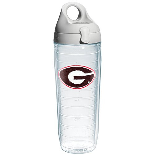 Tervis 1073549 Georgia University Emblem Individual Water Bottle with Gray lid, 24 oz, Clear Tervis 1073549 Georgia University Emblem Individual Water Bottle with Gray lid, 24 oz, Clear
