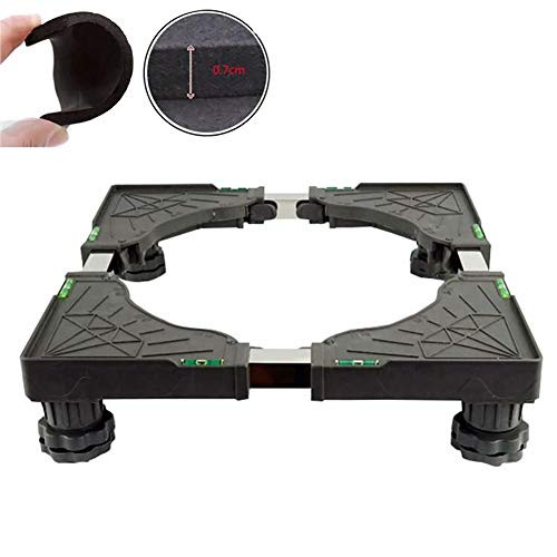 Universal Mobile Base Dorm Fridge Stand with 4 Strong Feet Multi-Functional Adjustable Base for Adjustable Dryer, Washing Machine and Mini Refrigerator