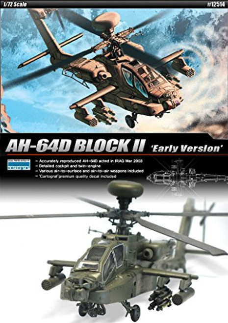 1/72 AH-64D BLOCK II Early Version #12514 ACADEMY HOBBY KITS by Academy Models 1/72 AH-64D BLOCK II Early Version #12514 ACADEMY HOBBY KITS by Academy Models