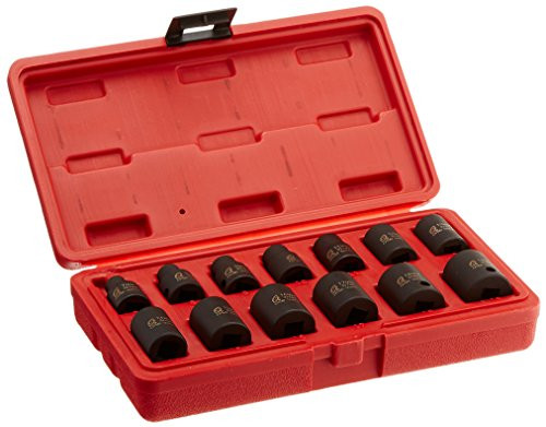 Sunex 3675 3/8-Inch Drive Standard Metric 12 Point Impact Socket Set, 13-Piece