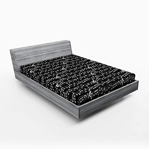 Ambesonne Music Fitted Sheet, Musical Notes and Clef Sheet Pattern in Abstract Style Print, Soft Decorative Fabric Bedding All-Round Elastic Pocket, Queen Size, Charcoal Black Ambesonne Music Fitted Sheet, Musical Notes and Clef Sheet Pattern in Abstract Style Print, Soft Decorative Fabric Bedding All-Round Elastic Pocket, Queen Size, Charcoal Black